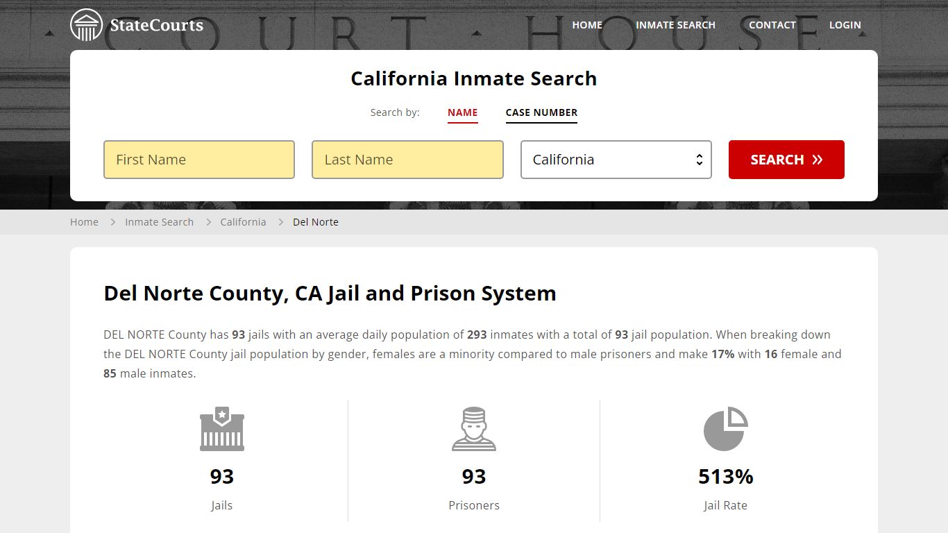 Del Norte County, CA Inmate Search - StateCourts